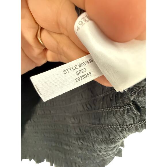 J.Crew Top XS Black Square Neck Cottagecore Spring 2022 Smocked Puff Sleeve - Picture 8 of 8